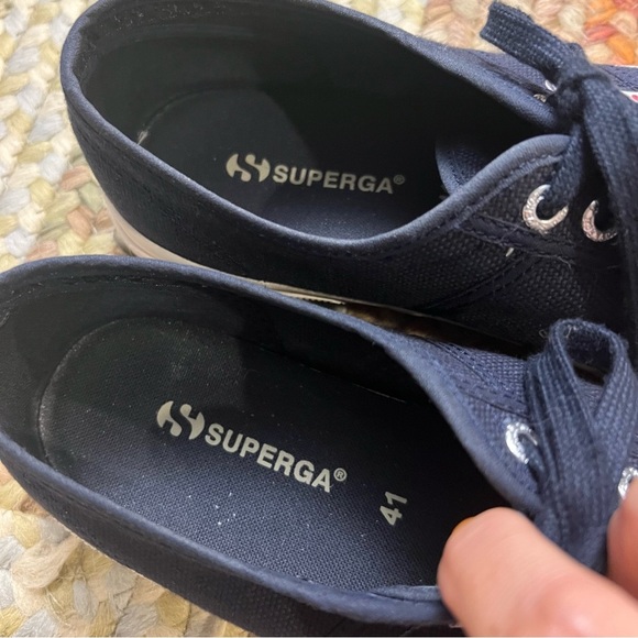 Superga Navy Cotu Classic Trainer Canvas Sneakers size 9 1/2 - Picture 11 of 12